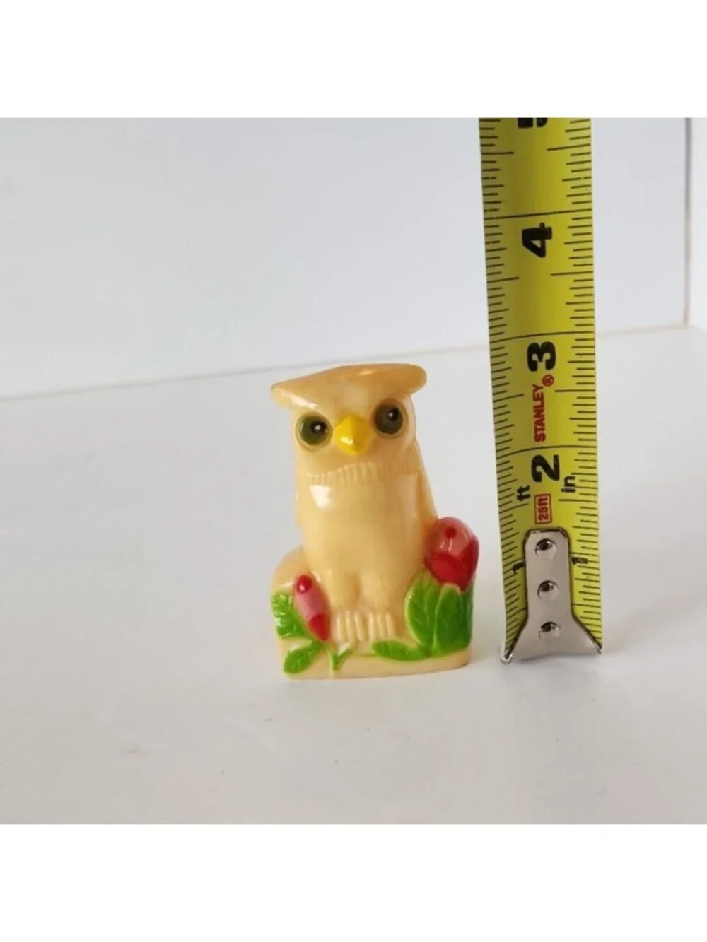 Vintage Celluloid Owl Salt & Pepper Shaker 50s 60s MCM Retro Kitchen Ecl…